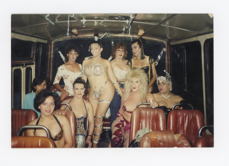 Portraits in the comparsa bus, 1992. Source: Trans Memory Archive