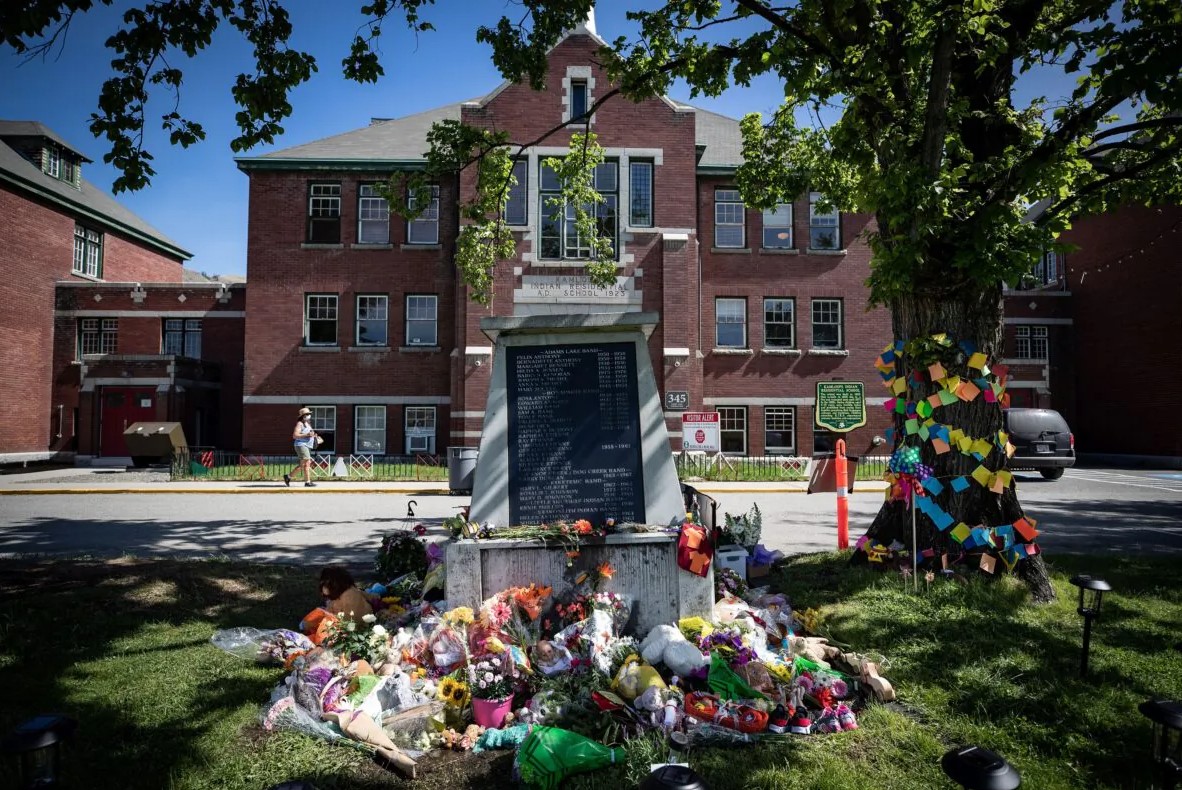 Monument to the victims of the Kamloops Indian Residential School. Author: Darryl Dick. Source: The Canadian Press.