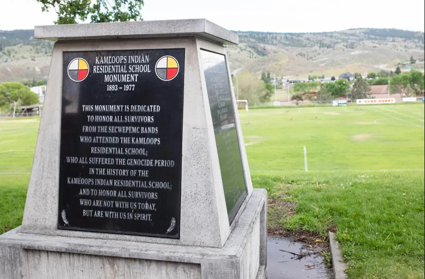 Monument to the victims of the Kamloops Indian Residential School. Source: The Canadian Press.