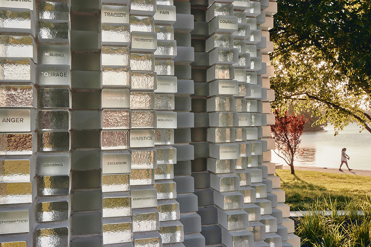 Inscriptions on the National Site of Recognition for Thalidomide Survivors and their Families. Author: Peter Bennetts. Source: Australian Institute of Architects.